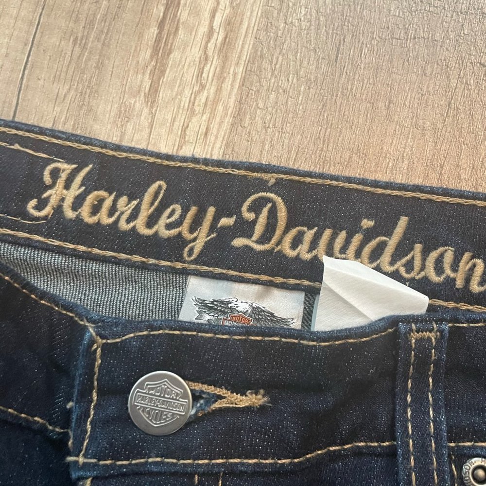 Vintage Women's Harley Davidson Denim Jeans Sz 4 - Picture 11 of 12